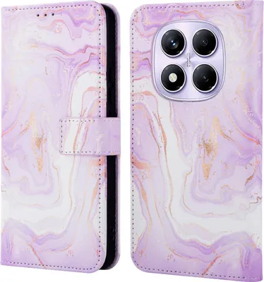Zdjęcie produktu dla imoshion Design Bookcase dla Xiaomi Redmi Note 14 Pro (4G) - Purple Marble