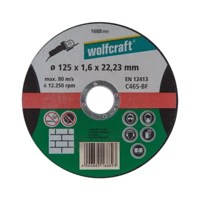 Productafbeelding van Wolfcraft schijf voor steen, ø 125x1,6x22,2 mm