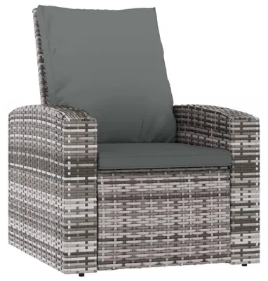 Obrázek produktu pro vidaXL Zahradní židle nastavitelná s polštářem Grey Poly Rattan