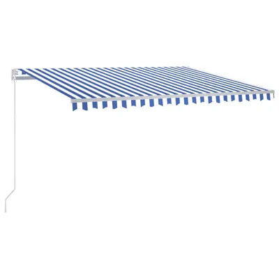 Zdjęcie produktu dla vidaXL Markiza ręcznie wysuwana 450x350 cm niebiesko-biała