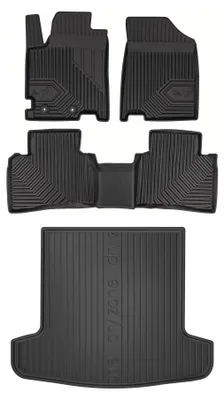 Productafbeelding van Rubberen automatten + kofferbakmat voor JAC J7 Plus vanaf 2024 (liftback) – 4-delig, zwart, op maat – Wielganizator