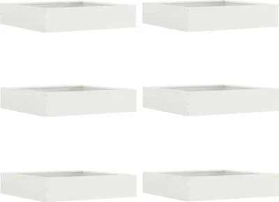 Obrázok produktu pre vidaXL Obruba trávnika 6 ks biela 60 x 60 x 13 cm oceľ