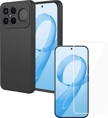 Produktbild von TPU Hülle + Schutzglas für Xiaomi Poco F8 Ultra 9H Glas Cover Bundle Schwarz