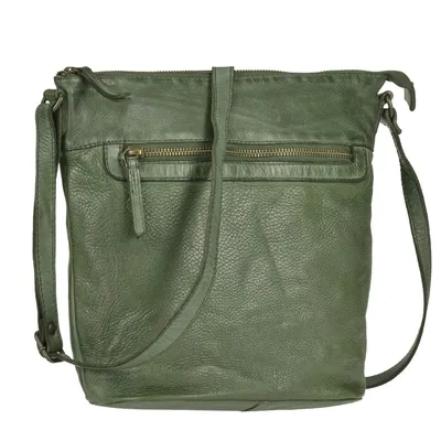 Produktbild von Bear Design Damen Tasche Ledertasche Umhängetasche Schultertasche 30x27cm oliv grün CL36438-green