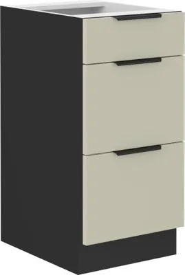 Produktbild von Kondela Unterer Küchenschrank Araka 40 D 3S BB – Kaschmir / Schwarz