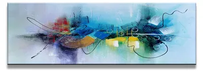 Obrázok produktu pre Obraz na plátne Abstraktná modrá kompozícia 120x40 cm