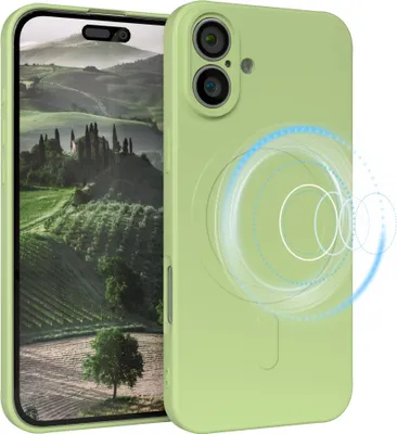 Produktbild von EAZY CASE - Silikonhülle magnetisch für Apple iPhone 16 Plus, Hülle Silikon, weich stoßfeste Magnet Handyhülle, Schutzhülle mit Kameraschutz, TPU Bumper in Grün