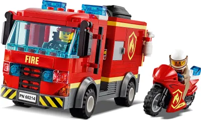 Produktbild von LEGO 60214 City Feuerwehreinsatz im Burger-Restaurant, Feuerwehr-Spielzeug ab 5 Jahre mit Feuerwehrauto und Geräten, Konstruktionsspielzeug