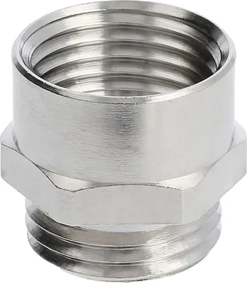 Image de Raccord intermédiaire LAPP PG/PG PG9x1,41 MSZ-09 court hexagonal en laiton (CuZn) nickelé, filetage de raccordement 6,0 mm - 1 pièce
