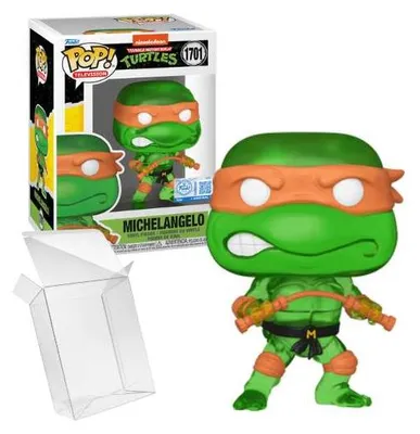 Produktbild von Funko Pop! Television: Teenage Mutant Ninja Turtles – Michelangelo (durchscheinend) #1701 Sonderausgabe, exklusiv