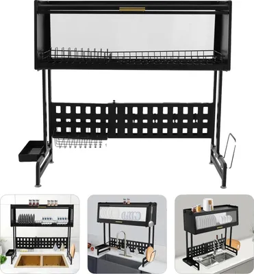 Obrázek produktu pro Odkapávač na nádobí, Maximální nosnost 100 kg, Konstrukce nad dřezem, Šířka otvoru na mísu 27 mm, Šířka otvoru na talíř 28 mm, Nastavitelná výška