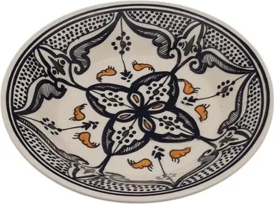Zdjęcie produktu dla Marokański czarny talerz do zupy - D 24 cm