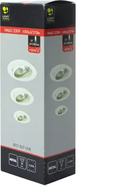 Productafbeelding van 3 x Inbouwspots, wit, Ø80mm, 3 x 42W GU10, 370lm, warmwit, 2700K, kantelbaar