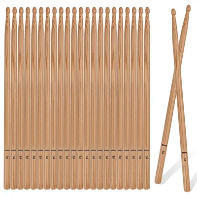 Image de 12 paires de baguettes de batterie en bois de chêne, pour batteurs