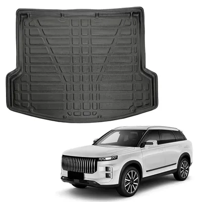 Image de Tapis De Coffre Sur Mesure Pour Chery Chery Jaecoo 7 4X4 Depuis 2024, Noir, Antidérapant, Bord Haut, Toutes Saisons