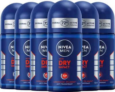 Produktbild von NIVEA MEN Deodorant Dry Impact Deo Roll-On, 6 x 50ml