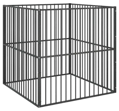 Imagen del producto de vidaXL: Jaula para perros, juego de 4 piezas, acero galvanizado