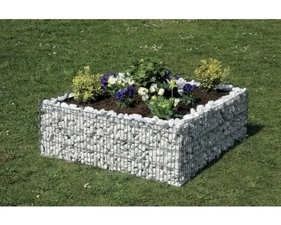 Immagine prodotto di bellissa Aiuola rialzata premium in gabbione rettangolare, altezza 40 cm