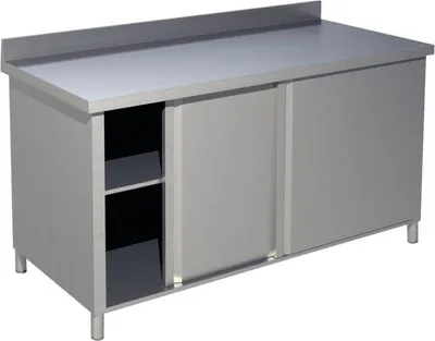 Produktbild von KBS Arbeitsschrank mit Aufkantung B 150 cm X T 70 cm x 85 cm mit Schiebetüren