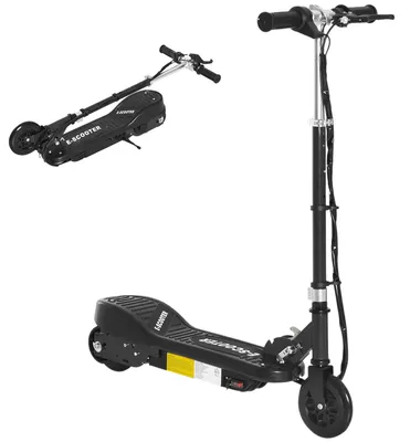 Image de Trottinette électrique pour enfants - Modèle pliable - Guidon réglable en hauteur - Dimensions : 74 x 36 x 91 cm - Batterie 24V - Vitesse maximale : 12 km/h - Capacité de charge : 50 kg - Couleur : Noir
