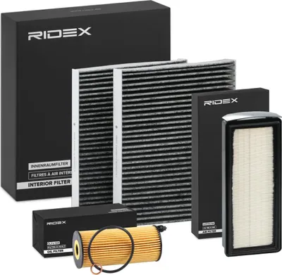 Produktbild von RIDEX Filterset Inspektionspaket Filtersatz für BMW 5 Touring (F11) 5 Limousine (F10) 7 (F01, F02, F03, F04) 5 GT (F07) 6 Gran Coupe (F06)