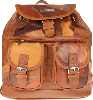 Produktbild von Kleiner Damen Rucksack Leder Tasche Cognac