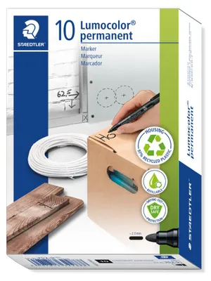 Produktbild von STAEDTLER Lumocolor 352 permanent Marker Rundspitze Einzelprodukt schwarz, 10 Stück
