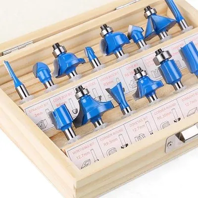 Produktbild von Holzbearbeitungssatz - 15-teiliges Set, Schrägholzbohrer (blau)