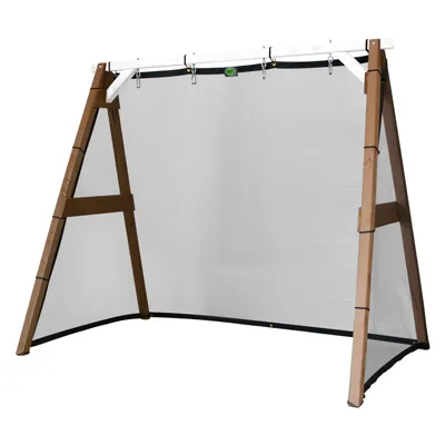 Produktbild von AXI 4-in-1 SportsFun in Braun / Weiß | 4-in-1 Gestell für Schaukel, Fußball, Volleyball & Tennis | Schaukelgestell & Netze für diverse Sportarten