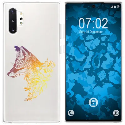 Produktbild von PhoneNatic Case kompatibel mit Samsung Galaxy Note 10+ Silikon-Hülle Floral Fuchs M1-3