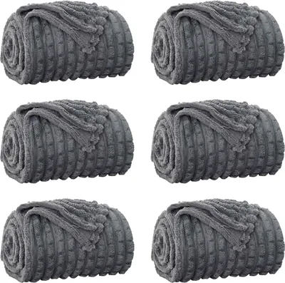 Produktbild von vidaXL Wohndecken 6 pcs Dunkelgrau 270 x 240 cm Fleece