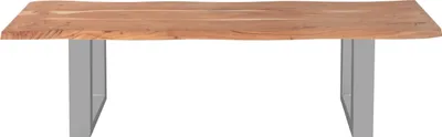 Produktbild von Sitzbank Baumkante 180 cm natur massiv Akazie silber ANNI