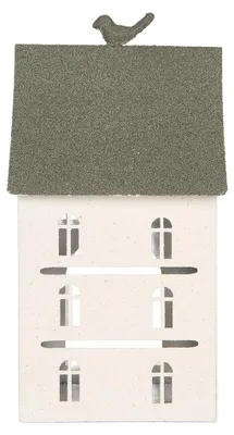 Immagine prodotto di Clayre & Eef, decorazione "Casa", 20x20x39 cm, bianca, in metallo