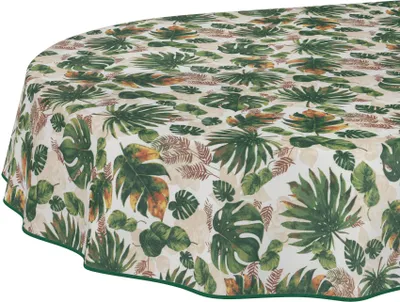 Produktbild von Tischdecke Aquarell Motresa Dukelgrün Oval 240x140cm Band Wasserabweisend abwaschbar