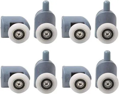Image de Lot de 8 roulettes pour porte de douche et baignoire