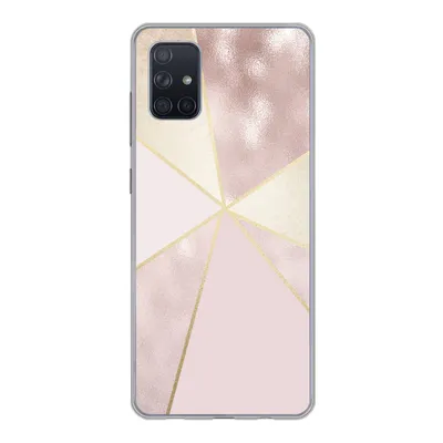 Produktbild von MuchoWow® Handyhülle Schutzhülle Hülle für Samsung Galaxy A71 Marmor - Rosa - Gold - Schick Silikon Softcase Handy Hülle - Kartenbesitzer