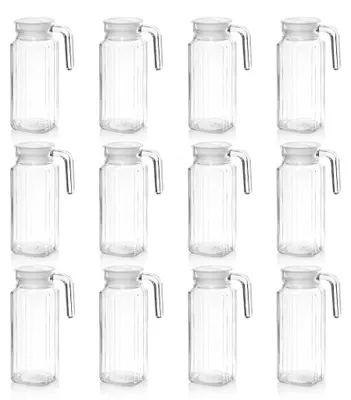 Produktbild von Olympia gewellte Glaskrüge | 1 L | 12 Stück | Glas | Spülmaschinenfest, KI-generiertes Bild