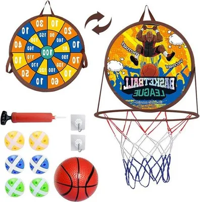 Image de Cible Velcro pour enfants - Jeu 2 en 1 - Fonction panier de basket