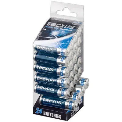Zdjęcie produktu dla Tecxus LR6 AA 24 (Mignon), Jednorazowa bateria, AA, Alkaliczny, 1,5 V, 24 szt., Niebieski, Szary