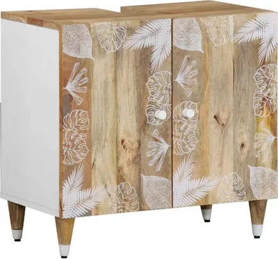 Produktbild von Waschbeckenunterschrank 62x33x58 cm Massivholz Mango