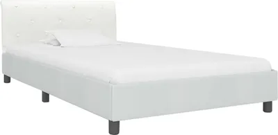 Produktbild von vidaXL Bettgestell Weiß Kunstleder 90 x 200 cm