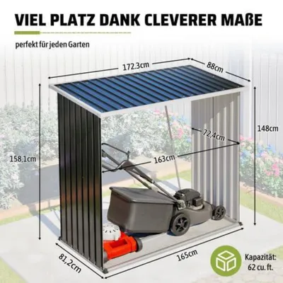 Obrázok produktu pre Držák na drevo z ocele, pozinkovaný, odolný voči poveternostným vplyvom, regál na drevo, čierna farba, rozmer 172,3 x 88 x 158,1 cm