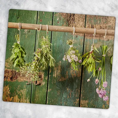 Produktbild von Glas-Herdabdeckplatten Glaskeramikkochfeld-Abdeckung Spritzschutz Glas 60 cm x 52 cm - Die Trauben Von Kräutern