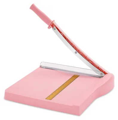 Produktbild von Papierschneider mit Sicherheitsschutz und Klingenverriegelung, 30,5 cm Schnittlänge, für 16 Blatt, Trimmer für Karton (Rosa)