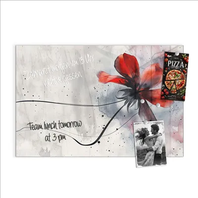 Produktbild von Magnettafel 90x60cm Pinnwand Whiteboard beschreibbar - Abstrakte Blüte