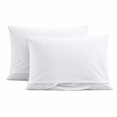Produktbild von 2er Pg. Kopfkissenbezug 60x80 cm kochfest, Hotelverschluß, weiß, Linon, 95 Grad Wäsche, Kissenhülle, 100% Baumwolle