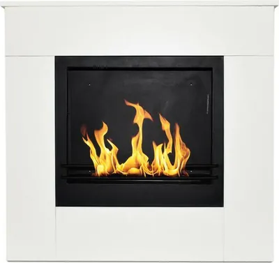 Produktbild von Bioethanol-Kamin Dstepinsk,–kologischer Kamin, Rauchfreies Feuer, Heizung mit Ethanol,  Italy, 96x36 h90 cm, Weiß