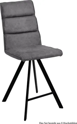 Produktbild von Thekenstuhl (8er-Set) Delfina 47x109x60 Schwarz/Grau
