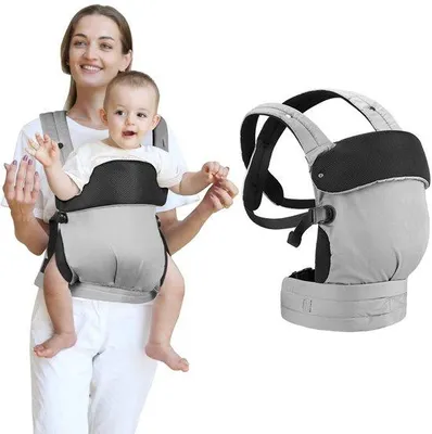 Obrázok produktu pre Unyqoos® Ergonomická, nastaviteľná nosička pre bábätká – 4 polohy nosenia, mäkká a priedušná, certifikovaná pre zdravie bedier, vhodná pre novorodencov a batočiata (3–18 kg)