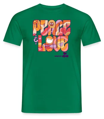 Produktbild von Spreadshirt Woodstock Peace Love Hippie Design Männer T-Shirt, S, Kelly Green